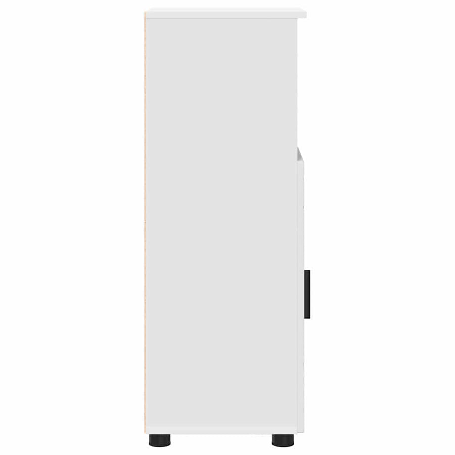 Badkamer Kast met plank Wit 30 x 35 x 95 cm Bewerkt hout