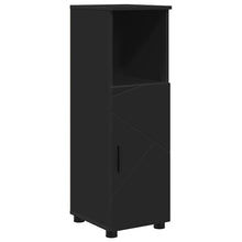 Badkamer Kast met plank Zwart 30 x 35 x 95 cm Bewerkt hout