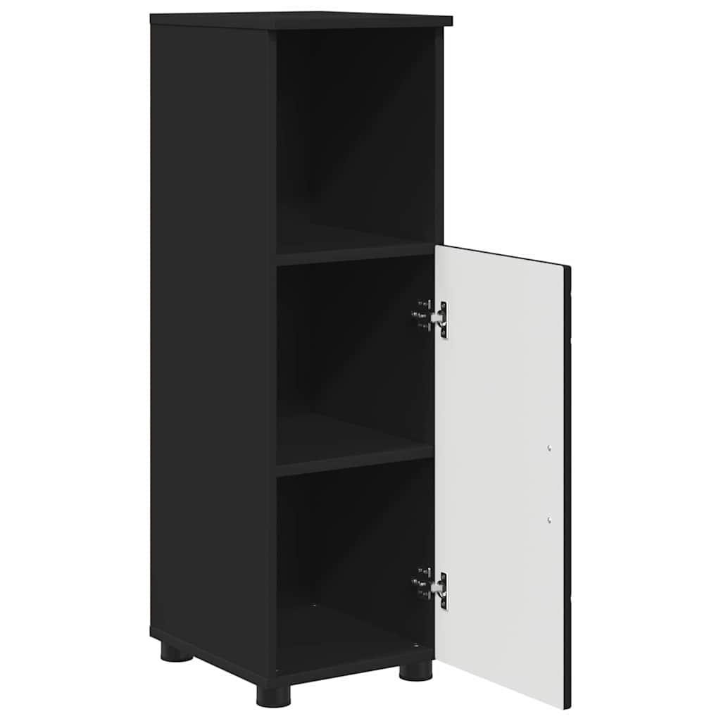 Badkamer Kast met plank Zwart 30 x 35 x 95 cm Bewerkt hout