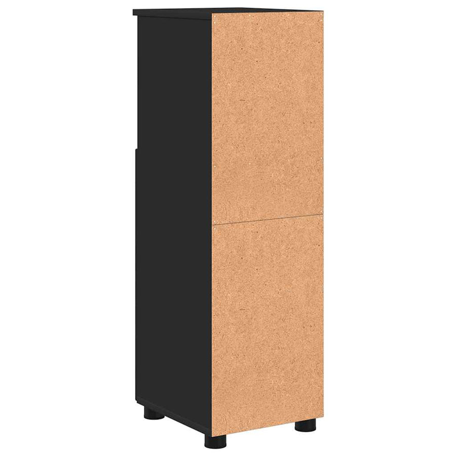 Badkamer Kast met plank Zwart 30 x 35 x 95 cm Bewerkt hout