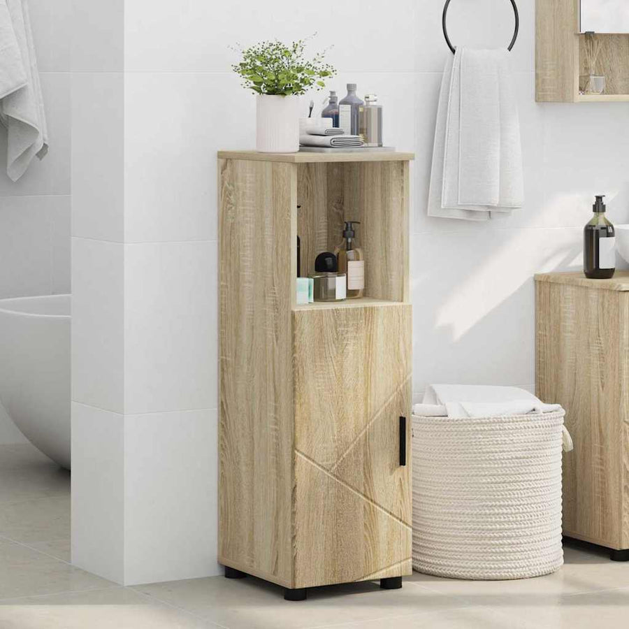 Badkamer Kast Sonoma eiken 30 x 35 x 95 cm Bewerkt hout