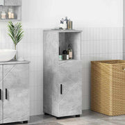 Badkamerkast 30x35x95 cm betongrijs bewerkt hout