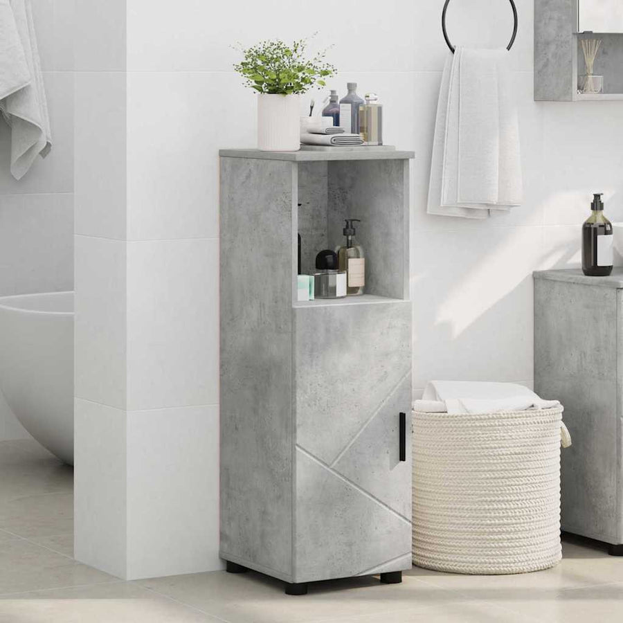 Badkamer Kast met plank Betongrijs 30 x 35 x 95 cm Bewerkt hout