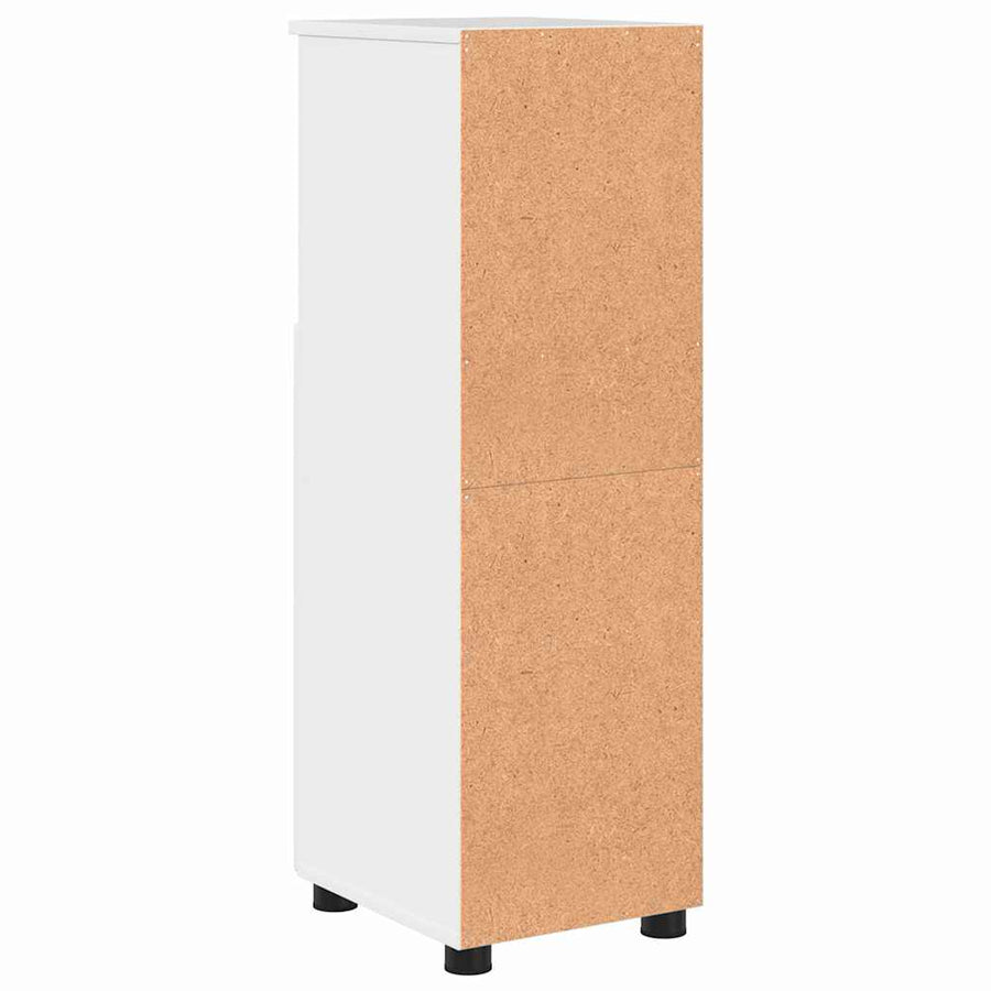 Badkamer Kast Hoogglans wit 30 x 35 x 95 cm Bewerkt hout