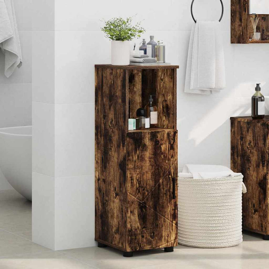 Badkamer Kast Gerookt eiken 30 x 35 x 95 cm Bewerkt hout