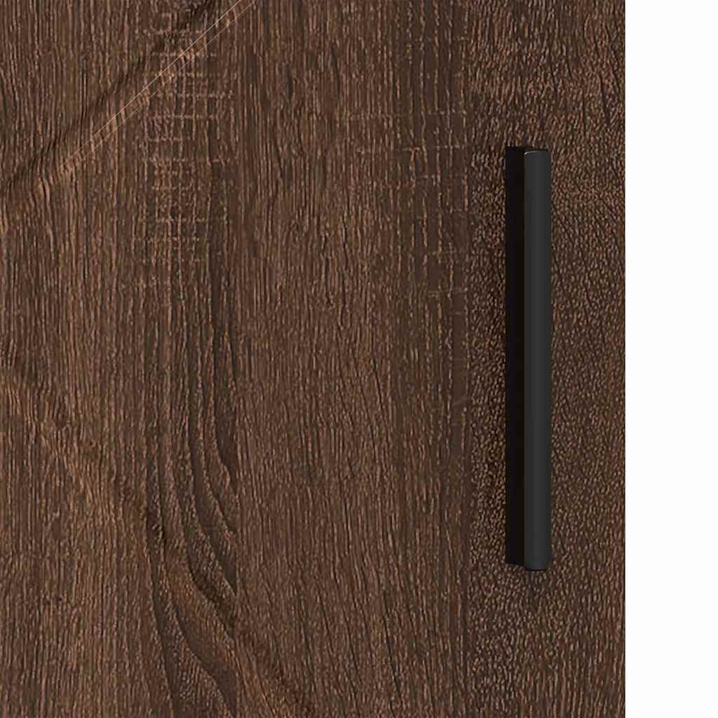 Badkamer Kast bruin eikenkleur 30 x 35 x 95 cm Bewerkt hout