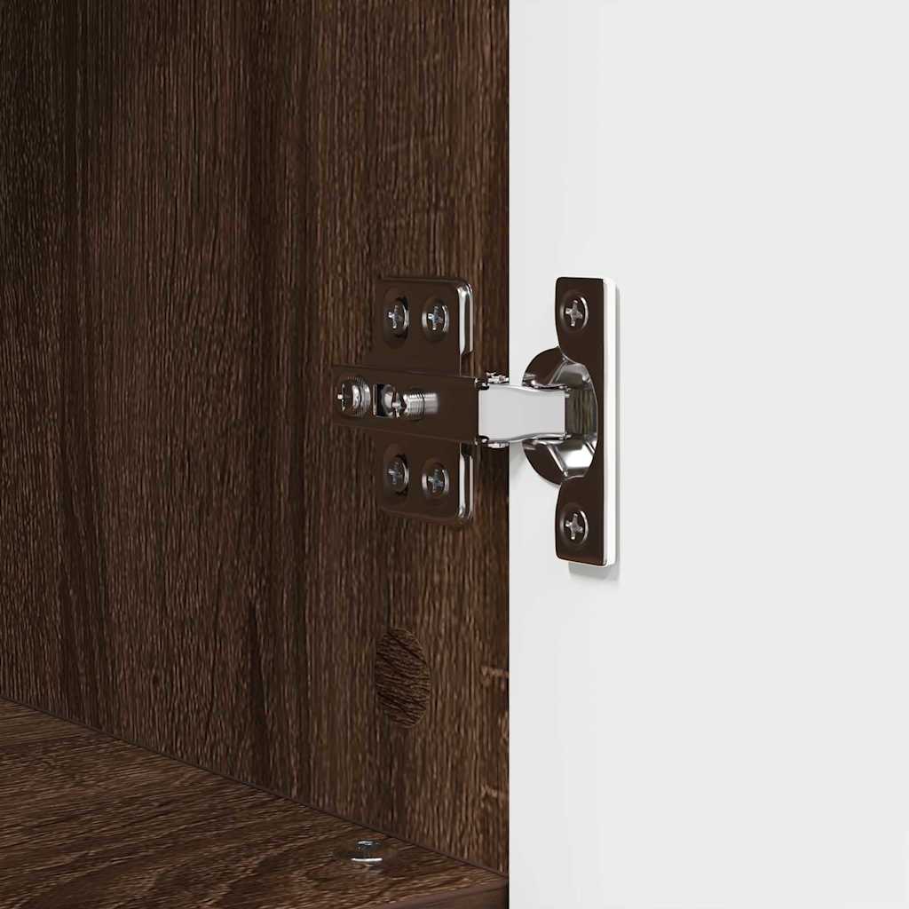 Badkamer Kast bruin eikenkleur 30 x 35 x 95 cm Bewerkt hout