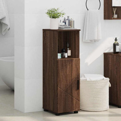 Badkamer Kast bruin eikenkleur 30 x 35 x 95 cm Bewerkt hout