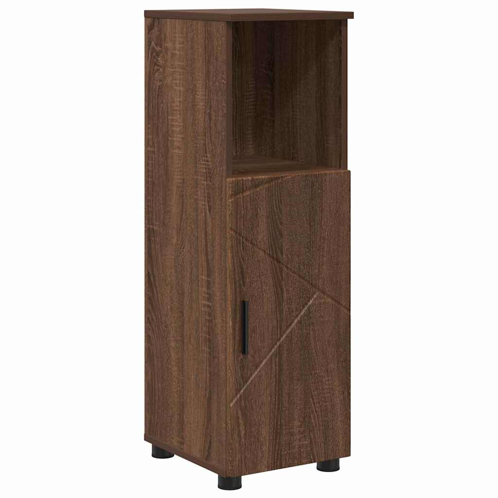 Badkamer Kast bruin eikenkleur 30 x 35 x 95 cm Bewerkt hout