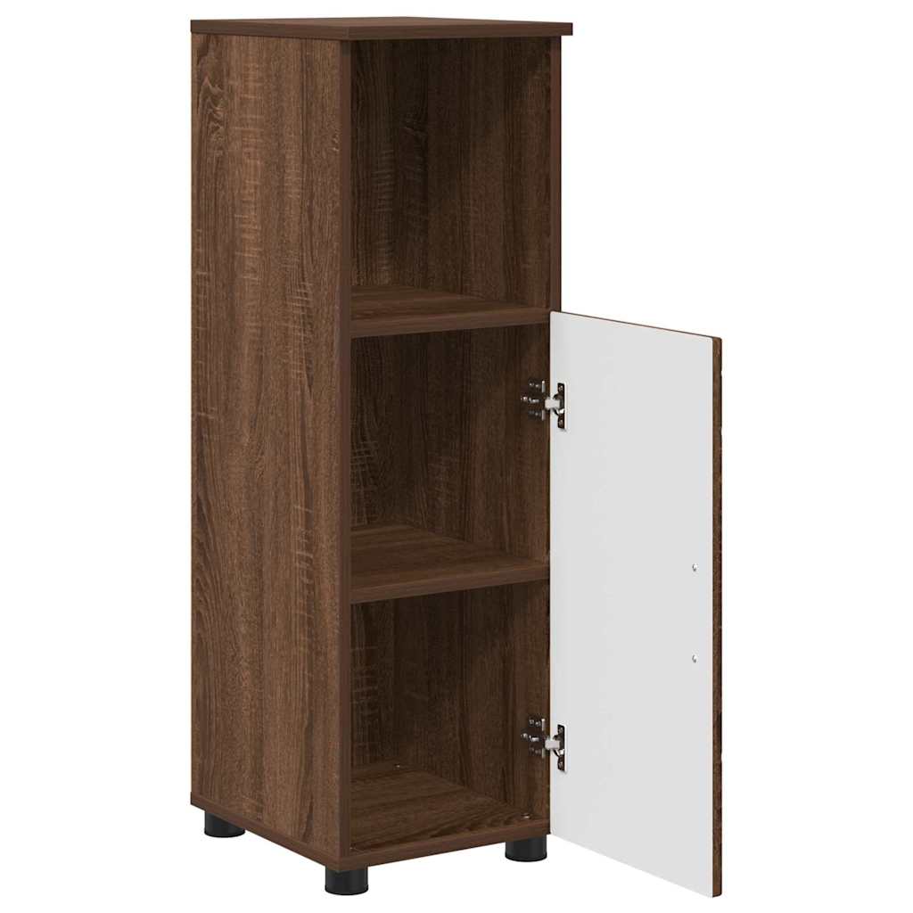 Badkamer Kast bruin eikenkleur 30 x 35 x 95 cm Bewerkt hout