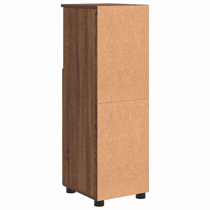 Badkamer Kast bruin eikenkleur 30 x 35 x 95 cm Bewerkt hout