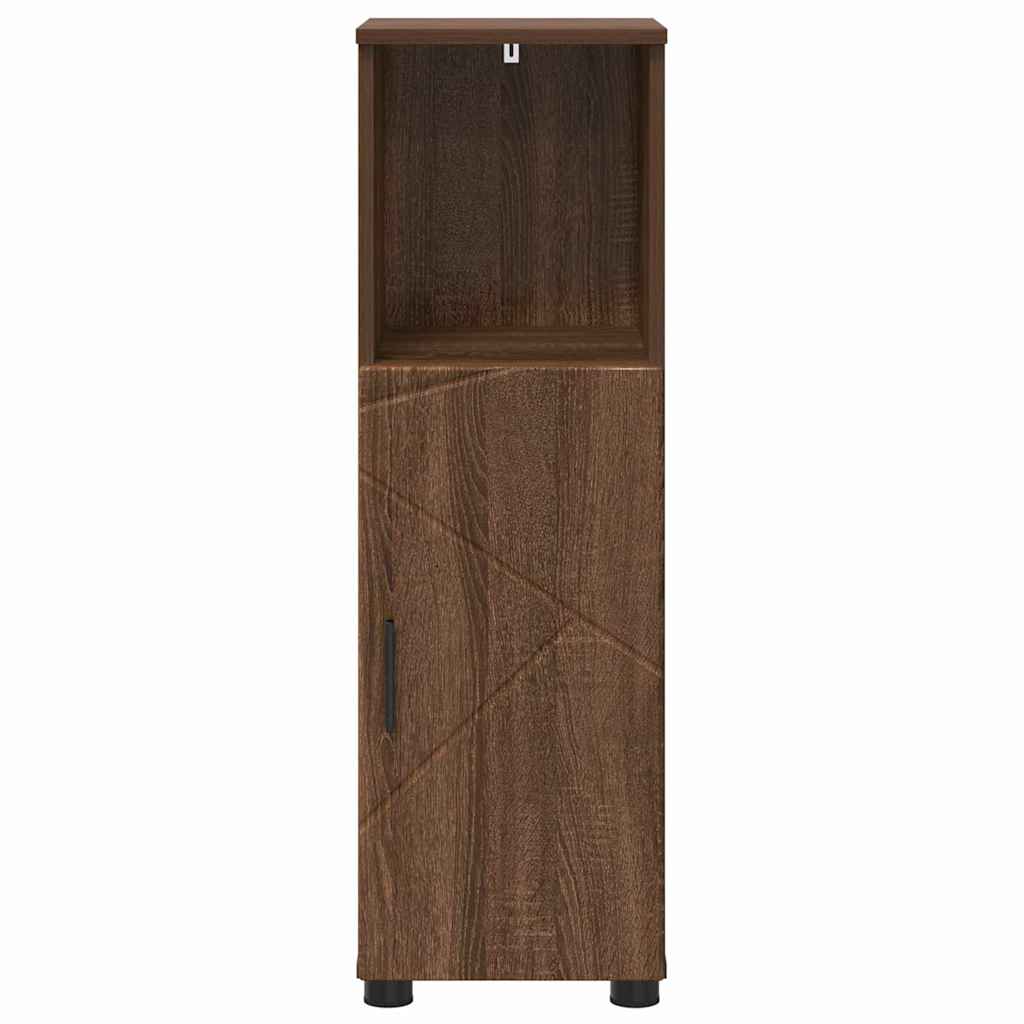 Badkamer Kast bruin eikenkleur 30 x 35 x 95 cm Bewerkt hout