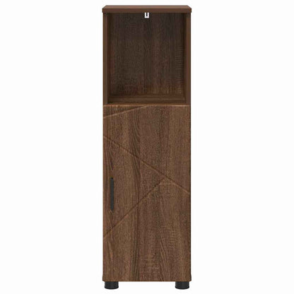 Badkamer Kast bruin eikenkleur 30 x 35 x 95 cm Bewerkt hout