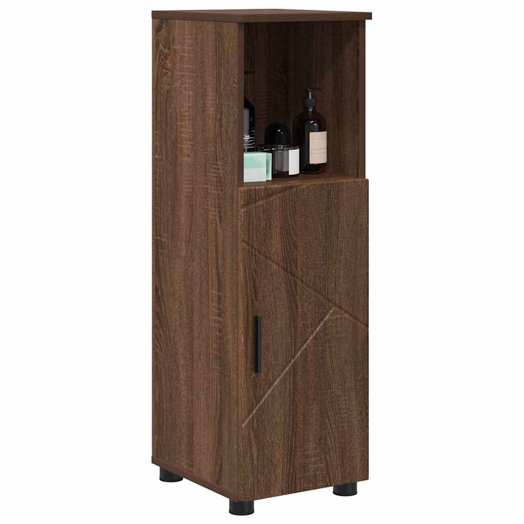 Badkamer Kast bruin eikenkleur 30 x 35 x 95 cm Bewerkt hout