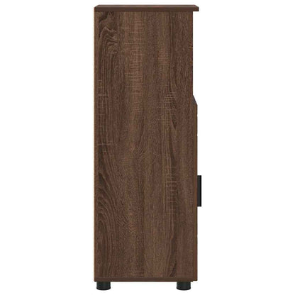 Badkamer Kast bruin eikenkleur 30 x 35 x 95 cm Bewerkt hout