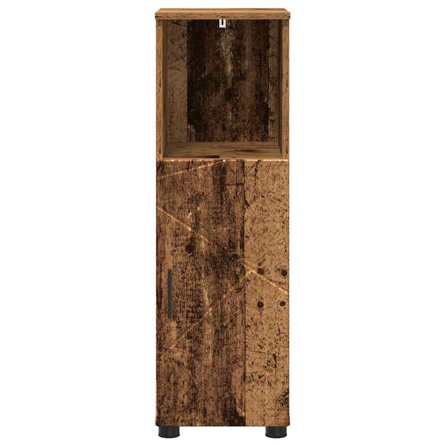 Badkamer Kast met plank Oud hout 30 x 35 x 95 cm Bewerkt hout