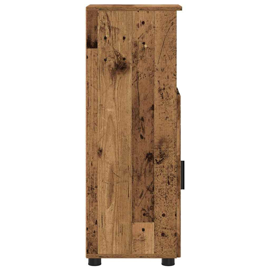 Badkamer Kast met plank Oud hout 30 x 35 x 95 cm Bewerkt hout