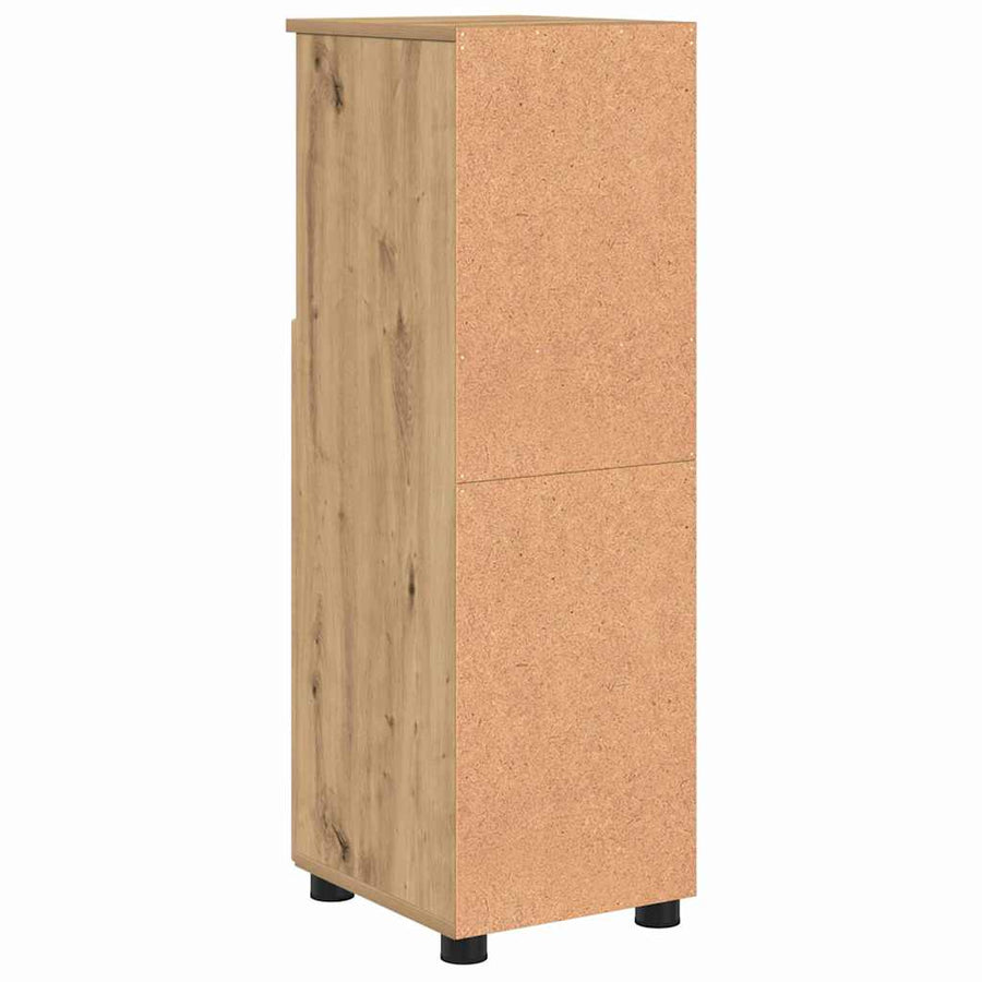 Badkamer Kast met plank artisanaal eikenkleurig 30 x 35 x 95 cm