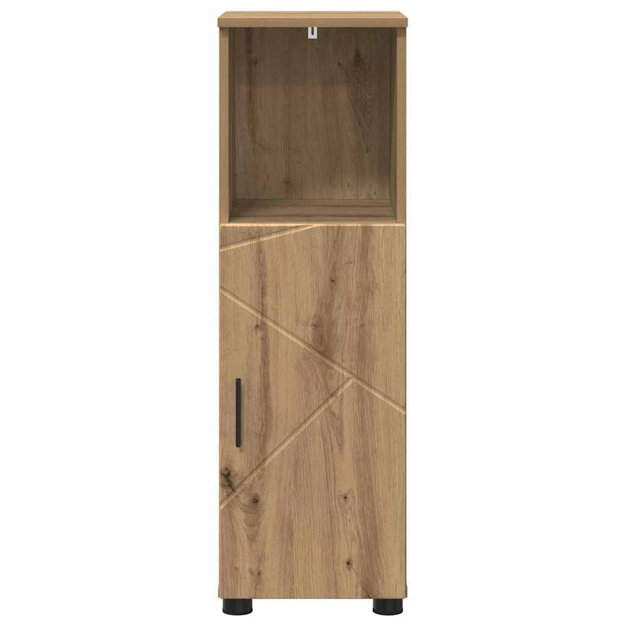 Badkamer Kast met plank artisanaal eikenkleurig 30 x 35 x 95 cm