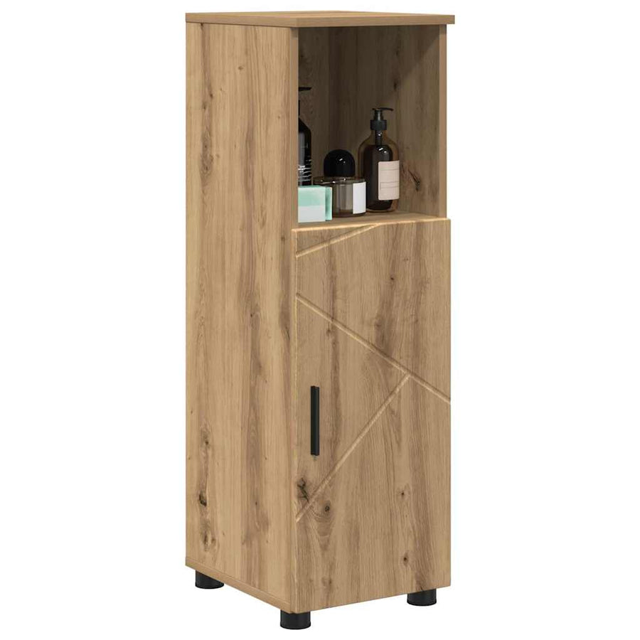 Badkamer Kast met plank artisanaal eikenkleurig 30 x 35 x 95 cm
