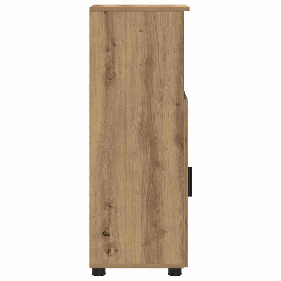 Badkamer Kast met plank artisanaal eikenkleurig 30 x 35 x 95 cm