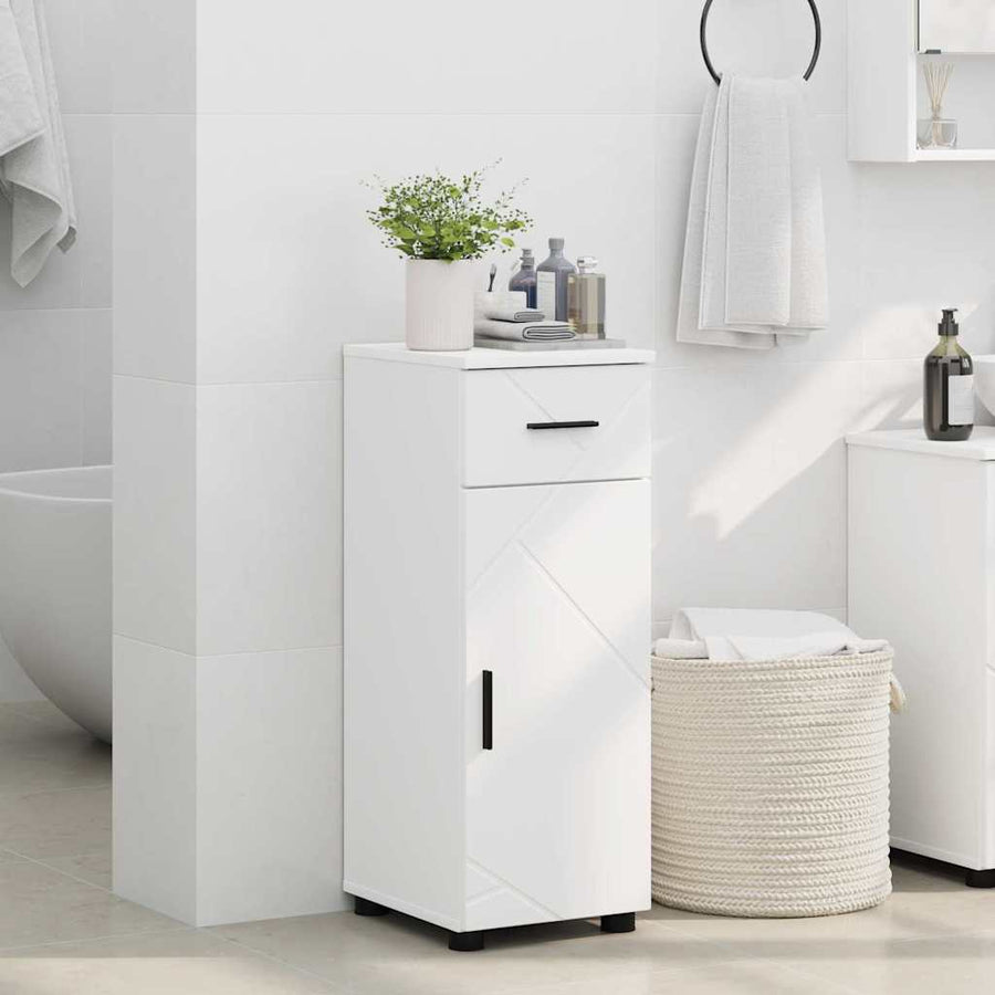 Badkamer Kast met lade Wit 30 x 35 x 80 cm Bewerkt hout