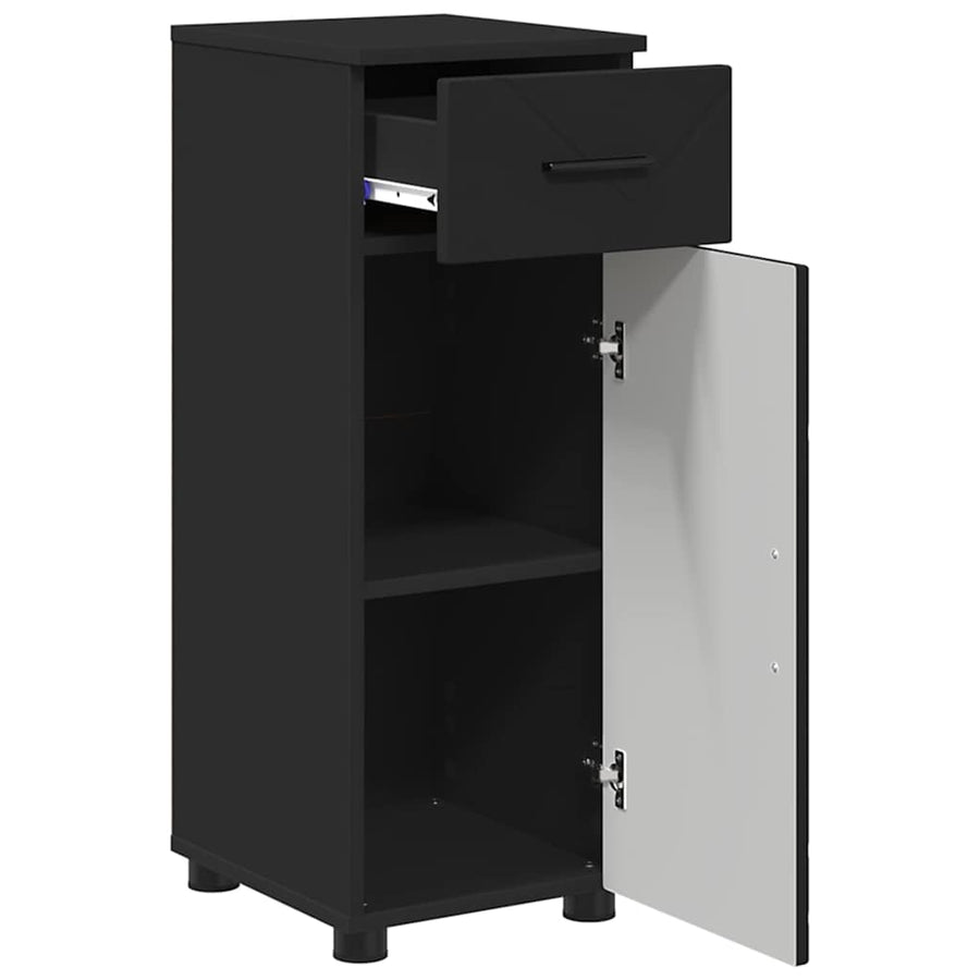 Badkamer Kast Zwart 30 x 35 x 80 cm Bewerkt hout & Metaal