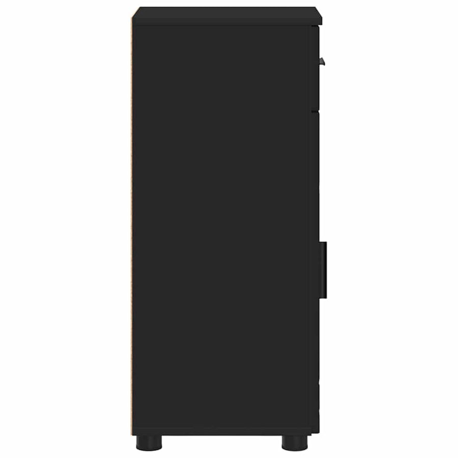 Badkamer Kast Zwart 30 x 35 x 80 cm Bewerkt hout & Metaal