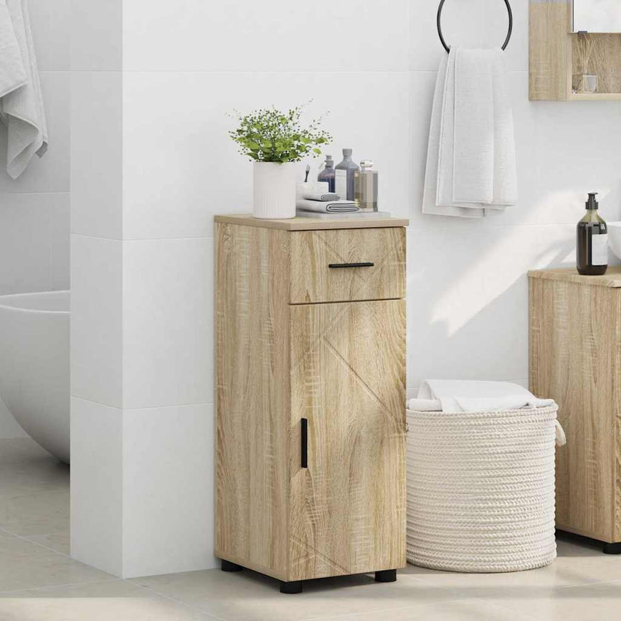Badkamer Kast Sonoma eiken 30 x 35 x 80 cm Bewerkt hout