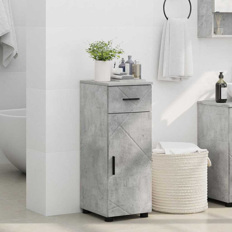 Badkamer Kast met lade Betongrijs 30 x 35 x 80 cm Bewerkt hout