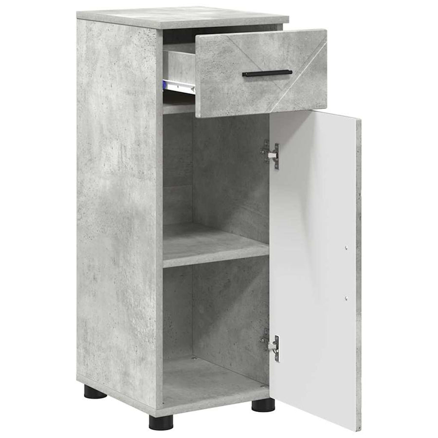 Badkamer Kast met lade Betongrijs 30 x 35 x 80 cm Bewerkt hout