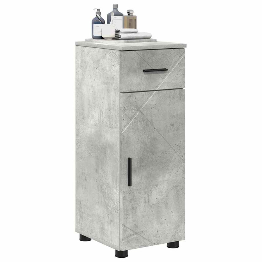 Badkamer Kast met lade Betongrijs 30 x 35 x 80 cm Bewerkt hout