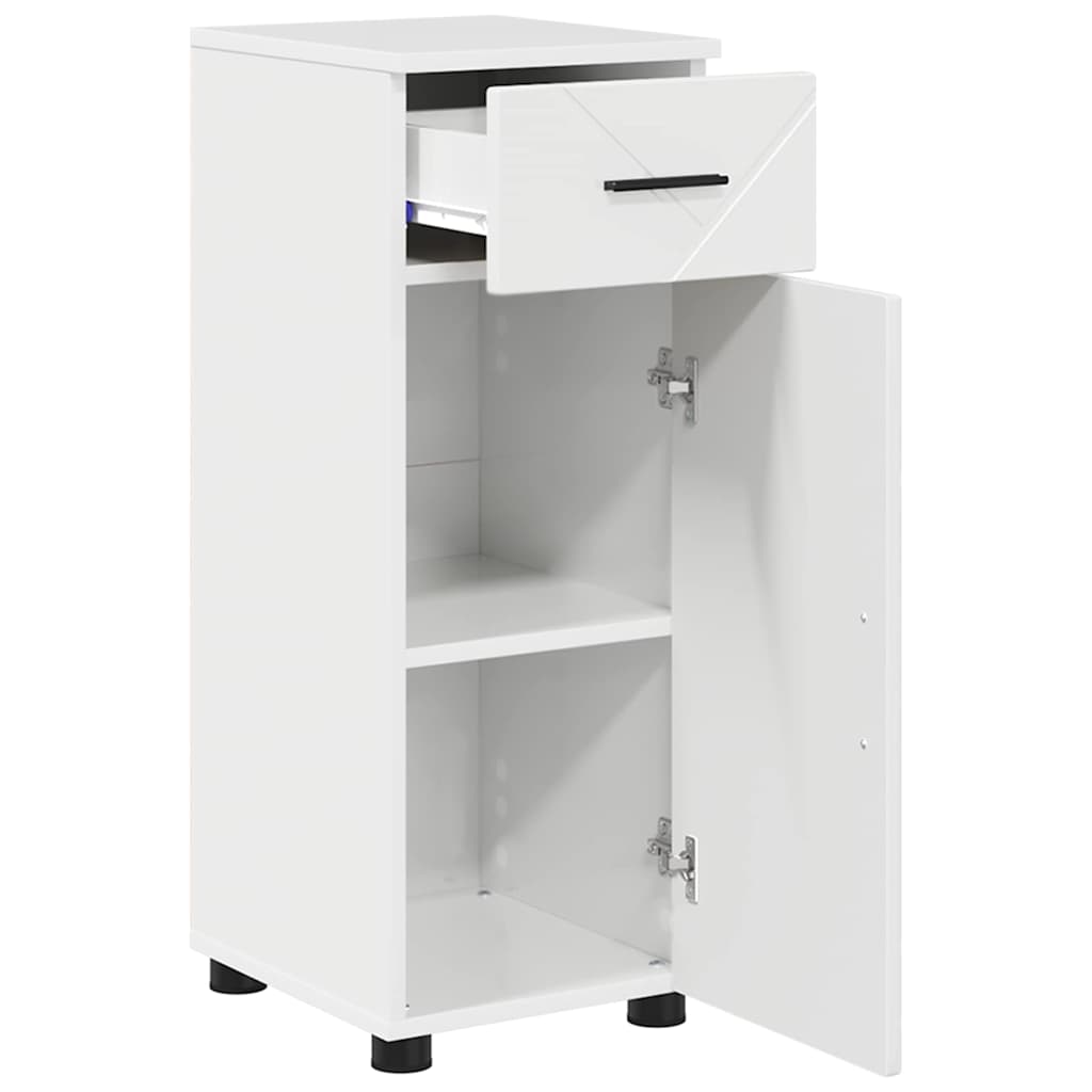 Badkamer Kast Hoogglans wit 30 x 35 x 80 cm Bewerkt hout