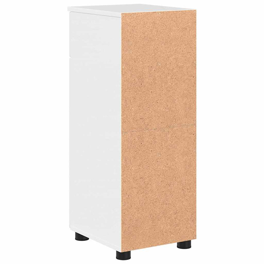 Badkamer Kast Hoogglans wit 30 x 35 x 80 cm Bewerkt hout