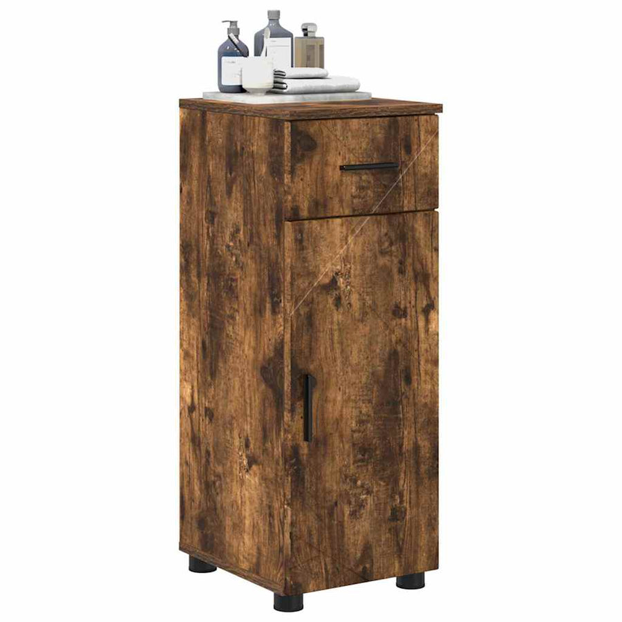 Badkamer Kast Gerookt eiken 30 x 35 x 80 cm Bewerkt hout