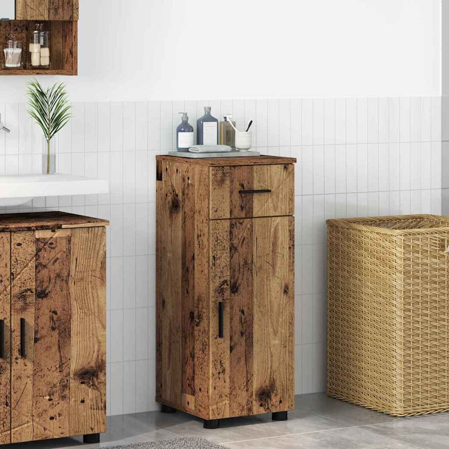 Badkamer Kast met lade Oud hout 30 x 35 x 80 cm Bewerkt hout