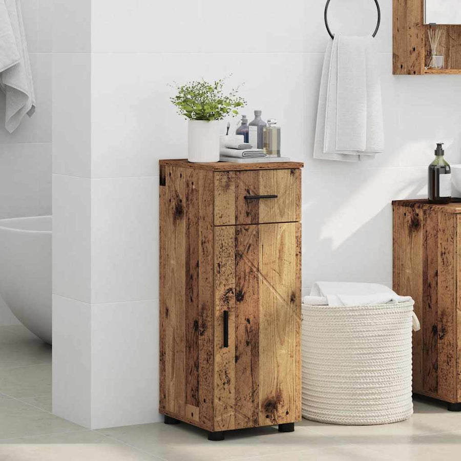 Badkamer Kast met lade Oud hout 30 x 35 x 80 cm Bewerkt hout