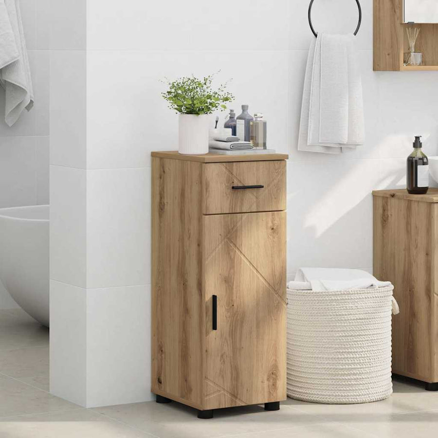 Badkamer Kast met lade artisanaal eikenkleurig 30 x 35 x 80 cm