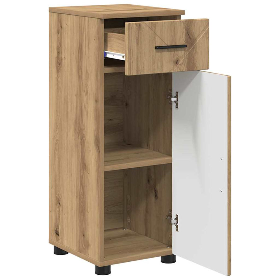 Badkamer Kast met lade artisanaal eikenkleurig 30 x 35 x 80 cm