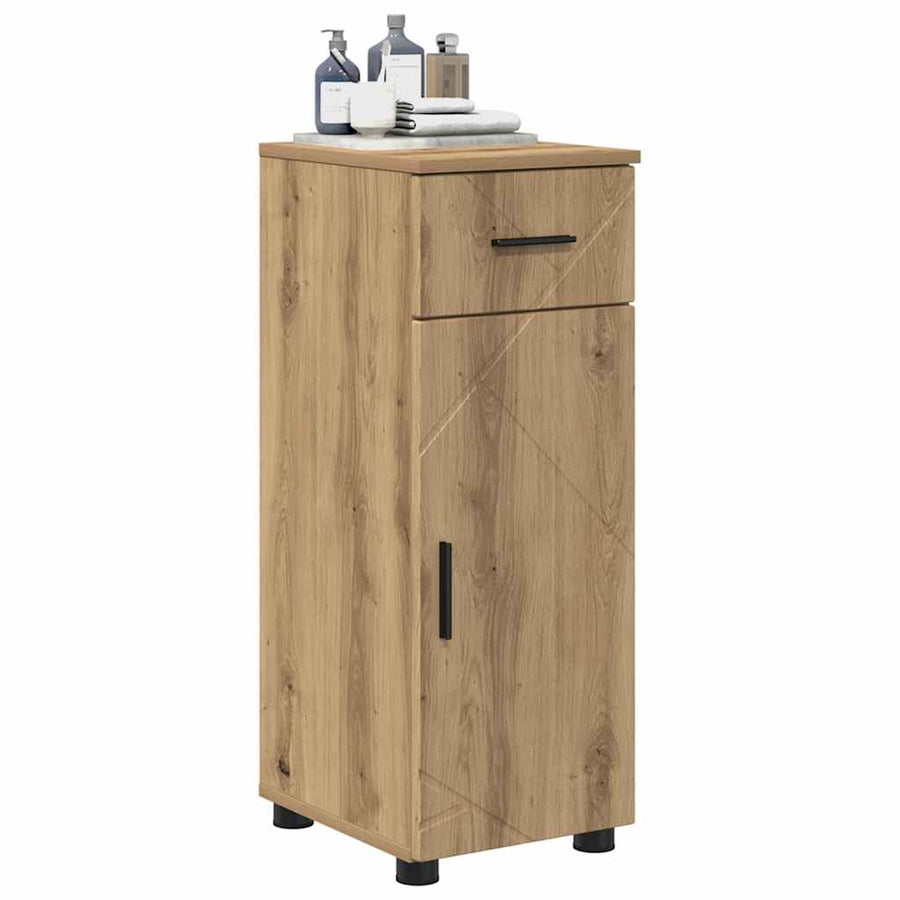 Badkamer Kast met lade artisanaal eikenkleurig 30 x 35 x 80 cm