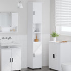 Badkamer Kast Wit 30 x 35 x 192 cm Bewerkt hout & Metaal