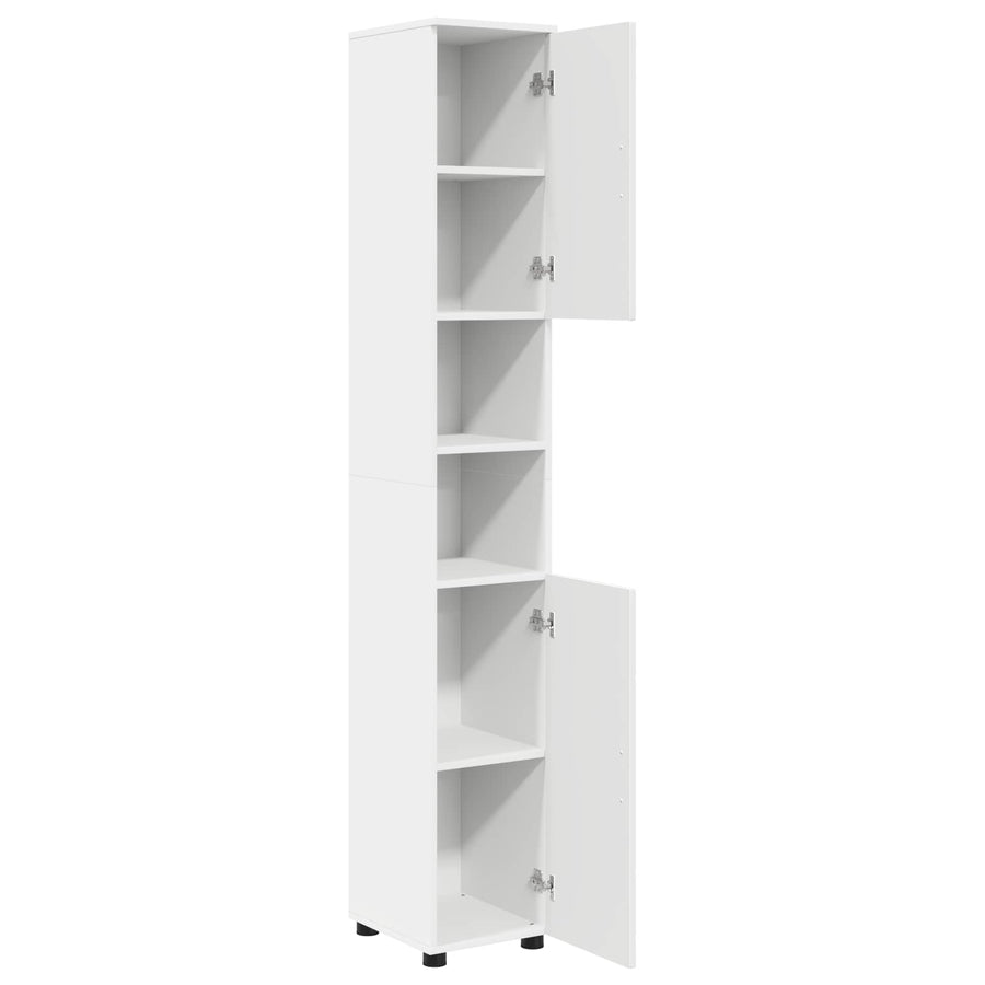 Badkamer Kast Wit 30 x 35 x 192 cm Bewerkt hout & Metaal