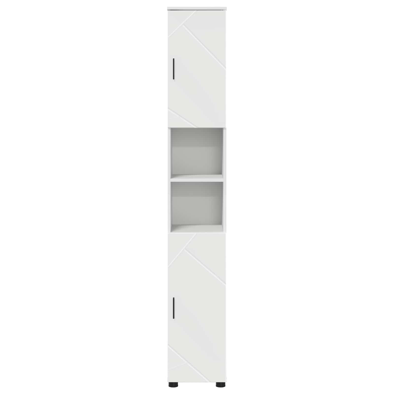Badkamer Kast Wit 30 x 35 x 192 cm Bewerkt hout & Metaal