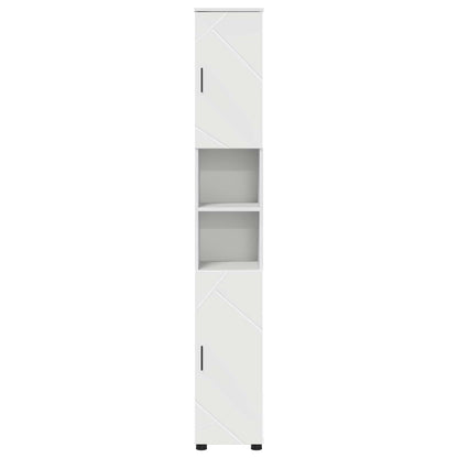 Badkamer Kast Wit 30 x 35 x 192 cm Bewerkt hout & Metaal