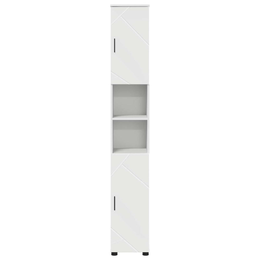 Badkamer Kast Wit 30 x 35 x 192 cm Bewerkt hout & Metaal