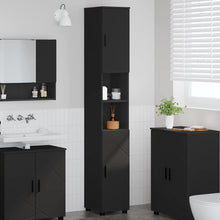 Badkamer Kast Zwart 30 x 35 x 192 cm Bewerkt hout & Metaal