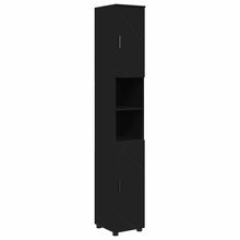 Badkamer Kast Zwart 30 x 35 x 192 cm Bewerkt hout & Metaal