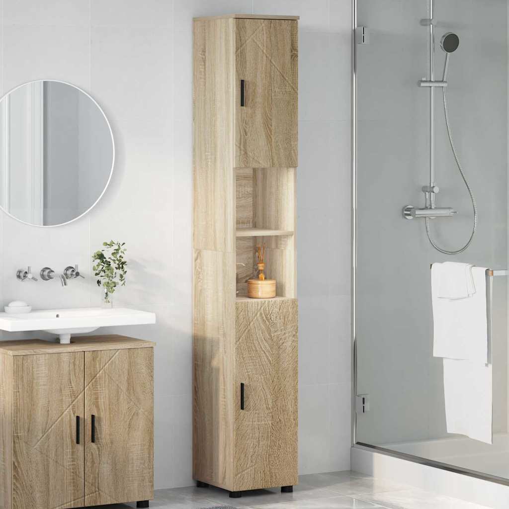 Badkamer Kast met opslag Sonoma Eiken 30 x 35 x 192 cm