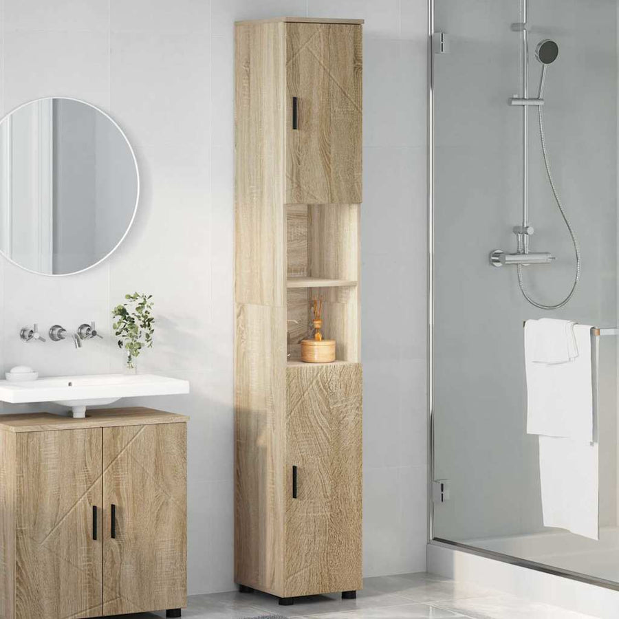 Badkamer Kast met opslag Sonoma Eiken 30 x 35 x 192 cm