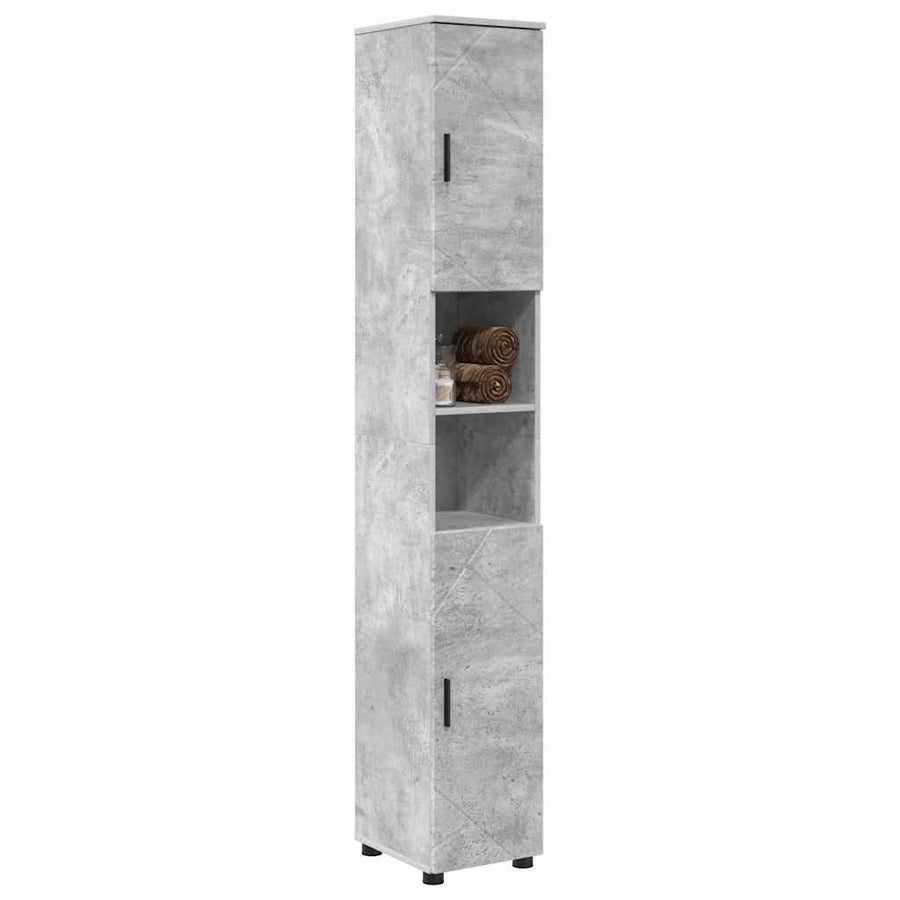 Badkamer Kast met opslag Beton Grijs 30 x 35 x 192 cm